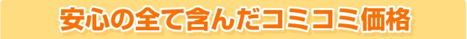 安心の全て含んだコミコミ価格